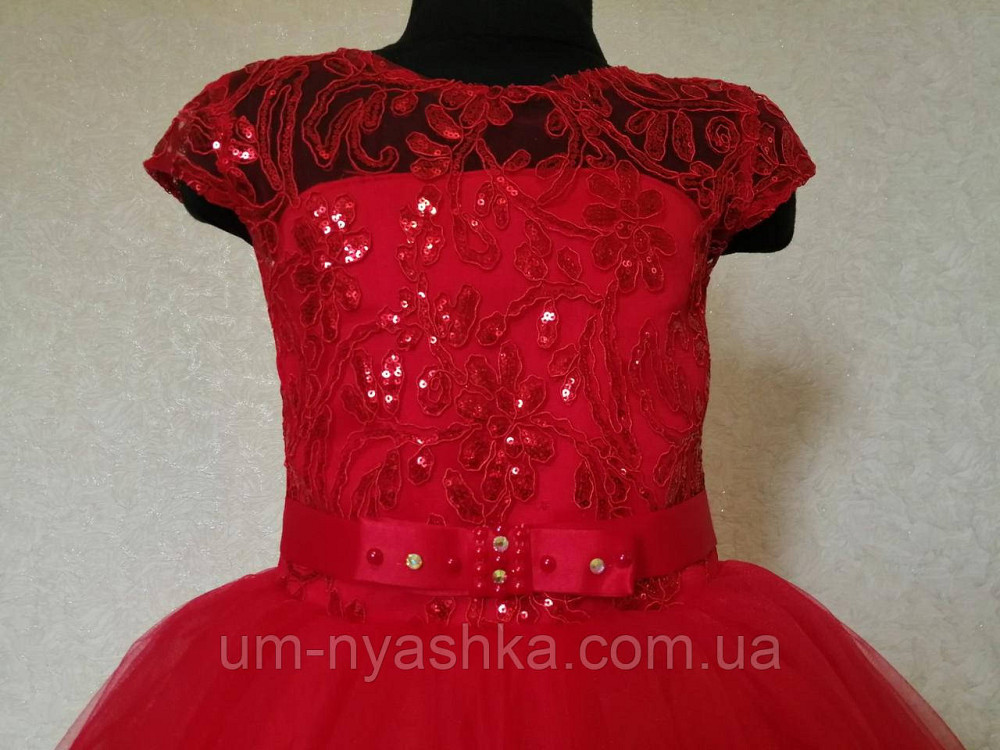 Червона пишна сукня з блискітками 110-128 Кривий Ріг - фото 2