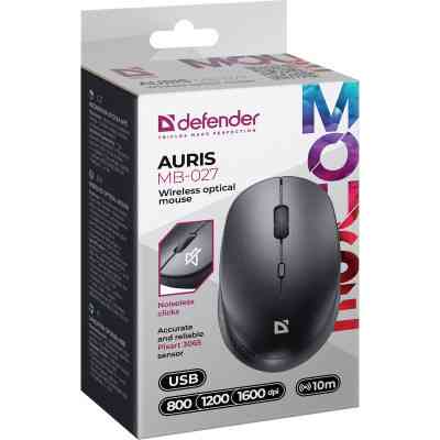 Мишка Defender Auris MB-027 Silent Wireless Black (52027) Вінниця
