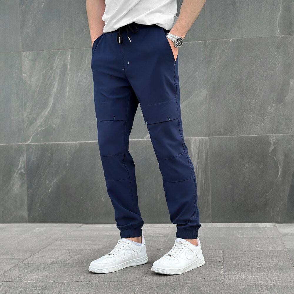 Чоловічі штани джогери з кишенями сині Pobedov Vershyna Київ - фото 1