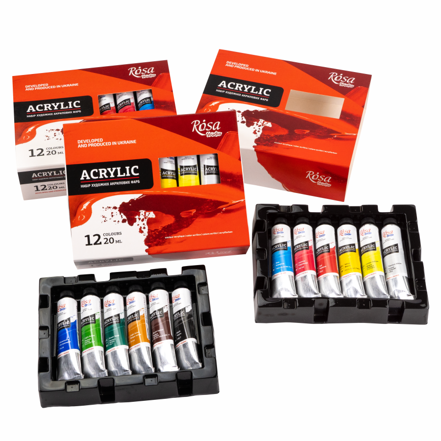 Набор акриловых красок 12х20мл ROSA Studio Киев - изображение 3