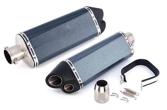 Глушитель (тюнинг)   370*105mm   (нержавейка, три-овал, карбон светлый, прямоток, mod:4)   118 Мукачево