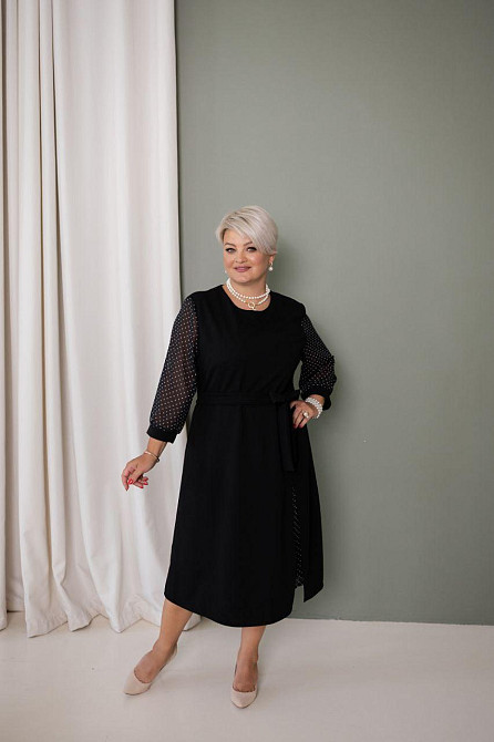 Женское стильное праздничное платье шифон+креп дайвинг Одесса - изображение 3