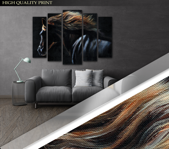 Модульна картина у вітальню / спальню Кінь Art-262_5 ( 80х118см ) Київ