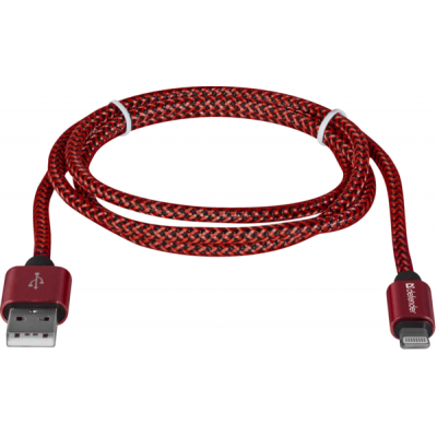 Дата кабель USB 2.0 AM to Lightning 1.0m ACH01-03T PRO Red Defender (87807) Вінниця - фото 2
