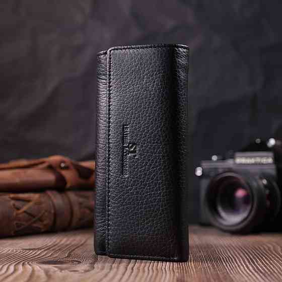Большая ключница с функцией кошелька из натуральной кожи ST Leather 22492 Черный Киев
