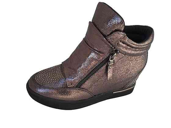 Снікерси жіночі Bosida бронзовий еко-шкіра 37р. танкетка 5см ( -6) Коломия