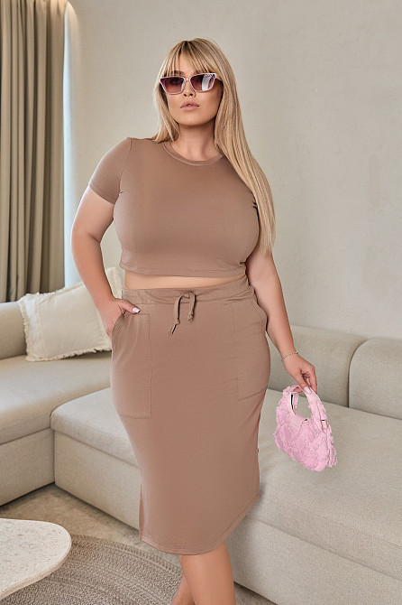 Жіночий літній костюм зі спідницею міді "Sunstyle" оптом | Батал Київ - фото 5