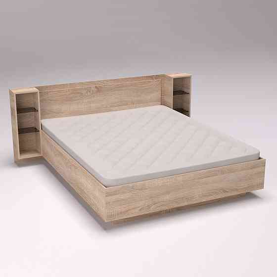 Кровать Кристалл №1 двуспальная, Дуб Сонома, 2035х1976х850 Львов