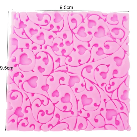 Молд силіконовий Сердечка універсальний 95 на 95 мм рожевий Київ
