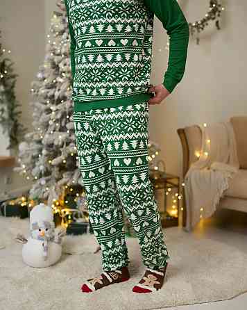 Чоловічий комплект зі штанами — Новорічний орнамент- Family look для сім'ї Tom John 93435 M Київ