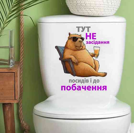 Наклейка на унітаз 16 на 20 см різнобарвний Київ