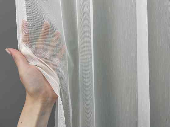 Тюль VR-Textil 1461т Бамбук с вышивкой Молочный с серым 400х270 см (42-0680) Киев