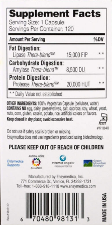Оптимизатор переваривания жира ферменты Enzymedica Lypo Gold 120 капс Киев