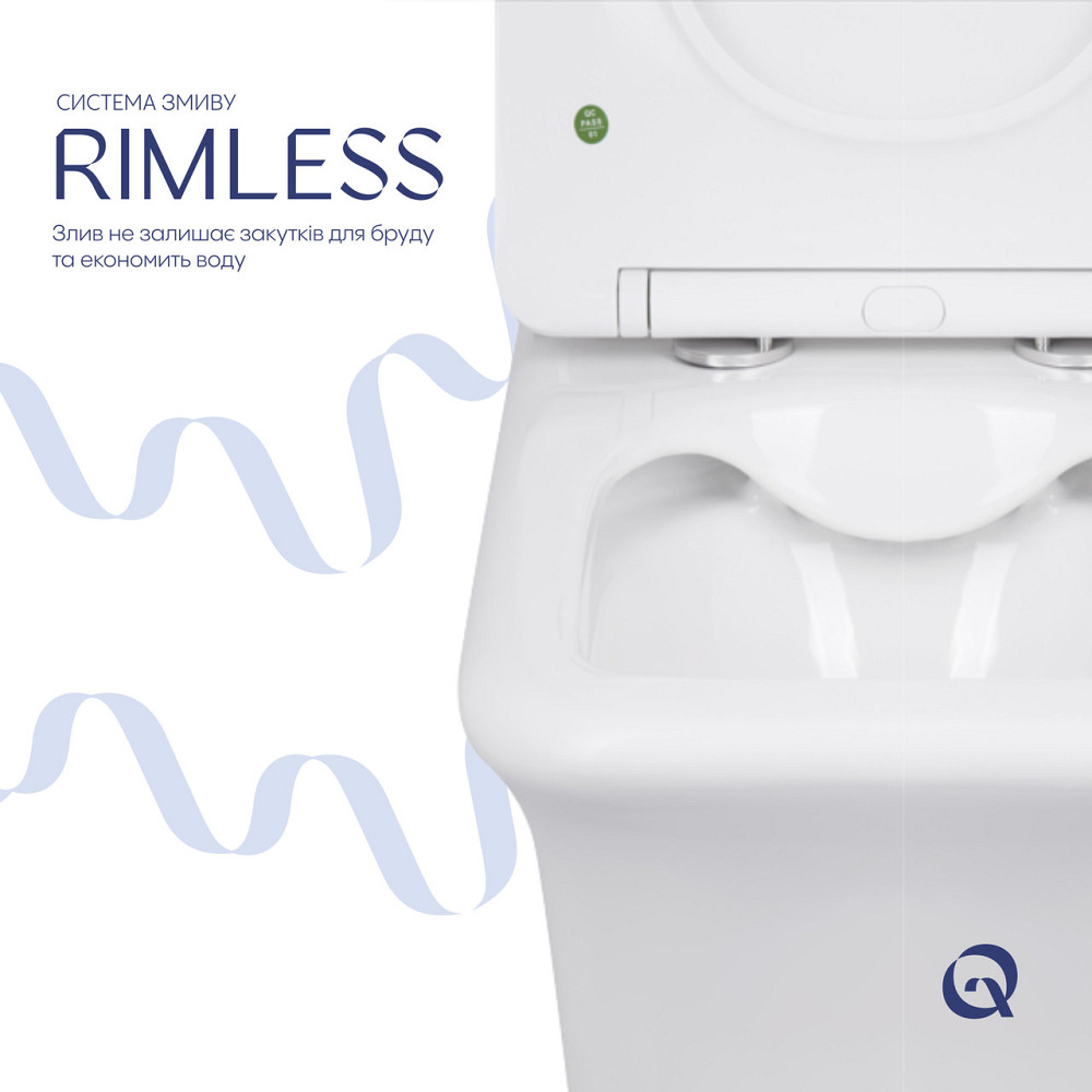Унітаз-компакт Qtap Kalao безобідковий із сидінням Soft-close QT08221213AW Київ - фото 5