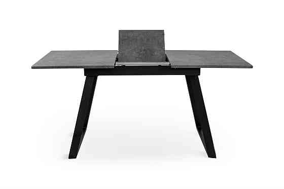 Стіл Тандем 120(+40)*75 чорний метал/мрамор темний Київ