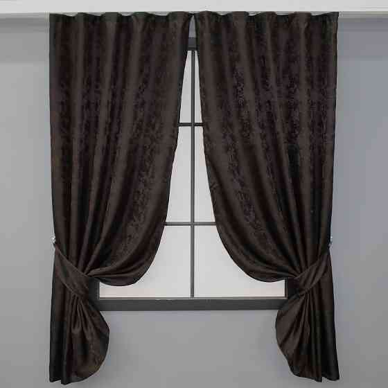Комплект штор VR-Textil Жакард Мрамор Al1 № 613ш 130х170 см 2 шт Венге (35-0168) Київ