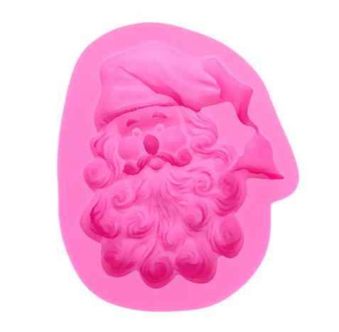 Молд силиконовый Дед Мороз 82 на 69 мм розовый Киев