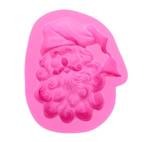 Молд силиконовый Дед Мороз 82 на 69 мм розовый Киев - изображение 3