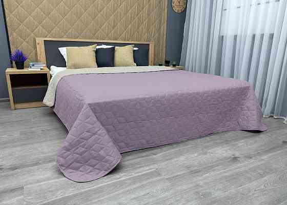 Покривало двостороннє Decorator Microfiber куб 140х215 см бузковий з бежевим (85-121) Київ