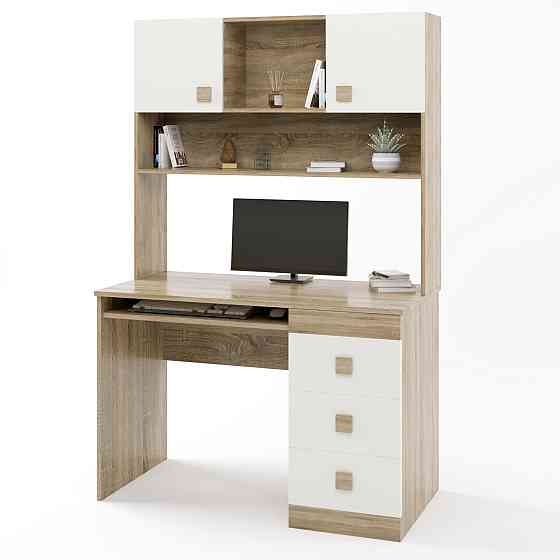 Письмовий стіл з надбудовою Еверест Соната дуб сонома + білий (DTM-2626) Львів