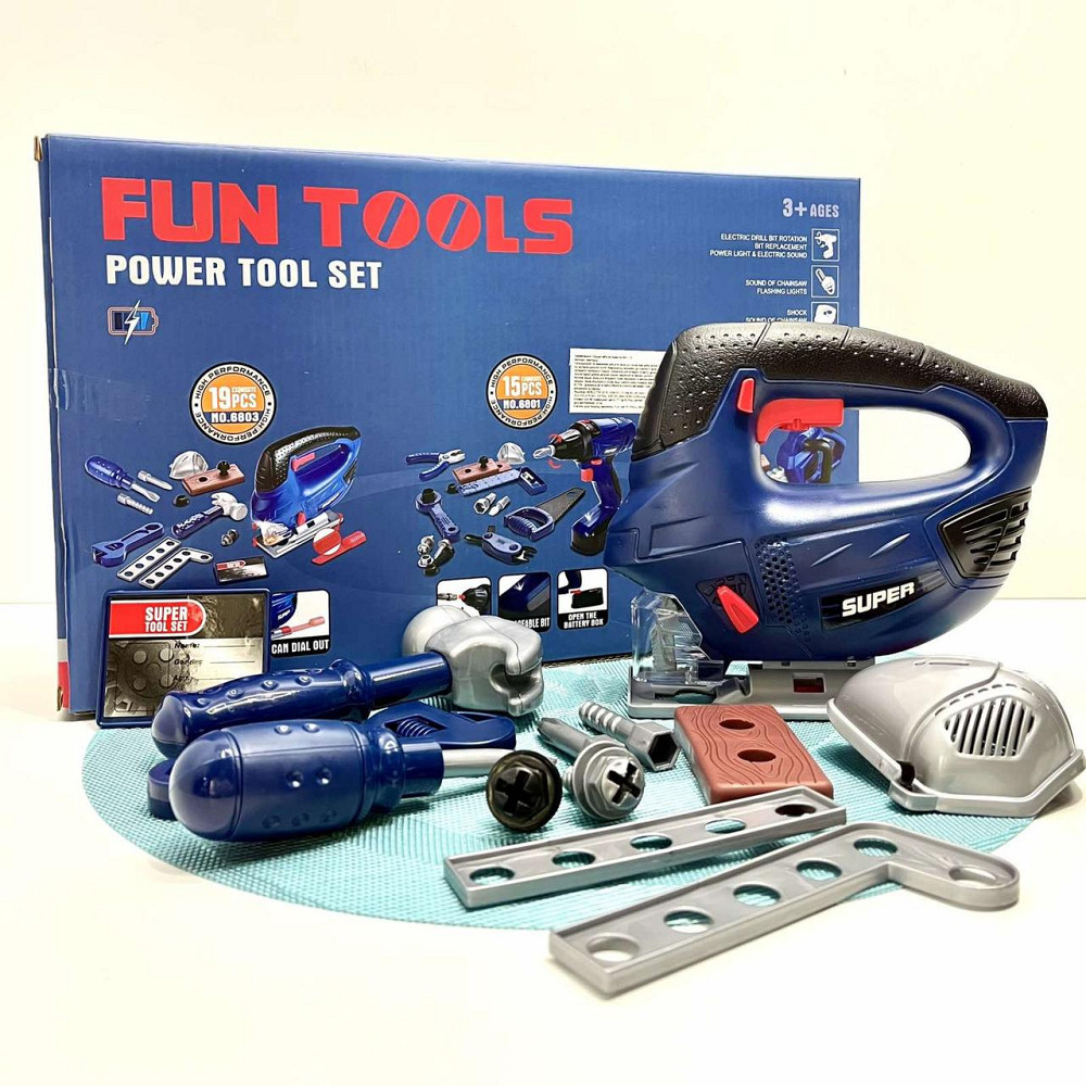 Набір інструментів електролобзик та 19 предметів Синій Вид 2 (6801-2-3) Чернігів - фото 1