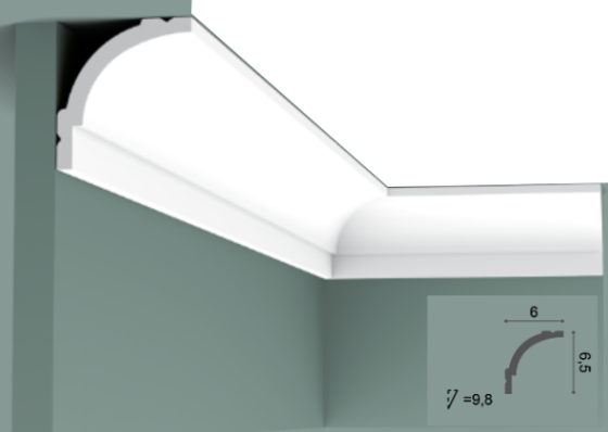 Карниз(плинтус) потолочный  Orac Decor Basixx CB525N      60х65х2000мм Днепр