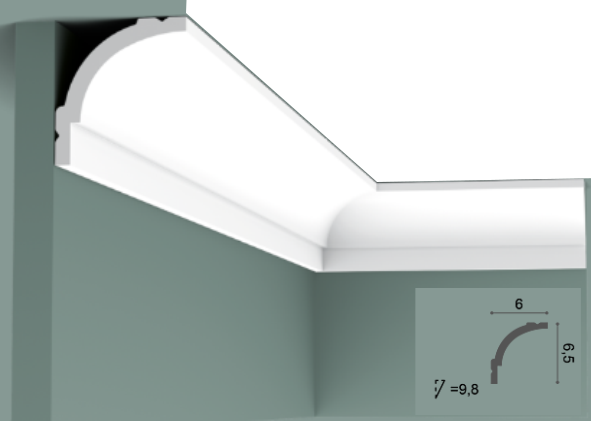 Карниз(плинтус) потолочный  Orac Decor Basixx CB525N      60х65х2000мм Днепр - изображение 2