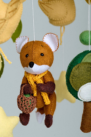 Дитячий мобіль на ліжечко для немовлят WooolyWool «Лисичка-господинька» Київ - фото 5