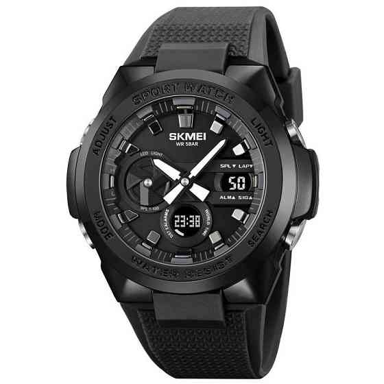 Чоловічі круглі спортивні годинники SKMEI 2105BK, Армійські електронні годинники для походів CF-86 Івано-Франківськ