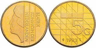 Нидерланды 5 гульденов 1993 Беатрикс (1980-2013) никель плакированный бронзой Полтава - изображение 1