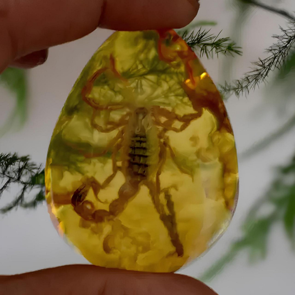 Скорпион в янтаре 5.5*4 см янтарный камень с насекомым, инклюзы в янтаре, имитация янтаря Киев - изображение 7