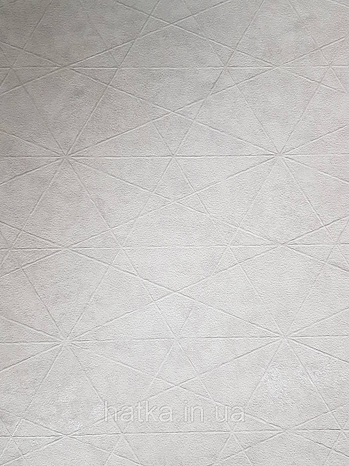 Шпалери вінілові на флізелін Rasch Composition 0,53х10 геометрія смуги фігури під штукатурку білі срібло Київ - фото 3