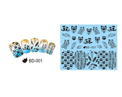 Наклейки для нігтів "Сова" BD-001 Київ - фото 1