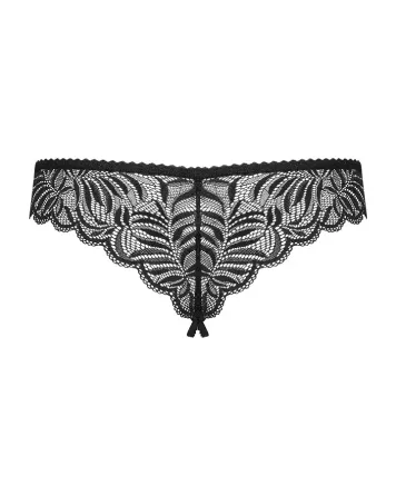 Мереживні танга з доступом Obsessive Contica crothchles thong L/XL, чорні Львов