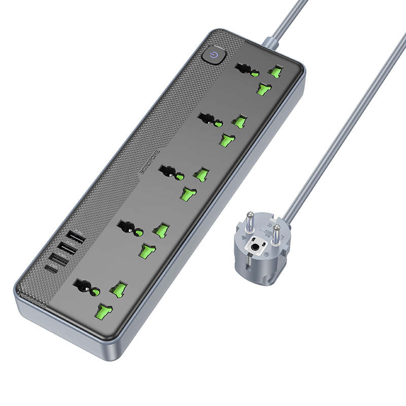 Сетевой удлинитель BOROFONE BAC4A Lord 5 position socket Black 6941991111488 Одесса - изображение 1