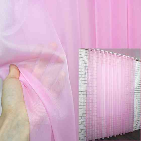 Тюль шифонова однотонна колір рожевий Київ