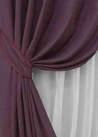 Комплект готовых штор VR-Textil Нубук однотонный № 1519ш Баклажановый 150х290 см 2 шт (33-0381 Киев