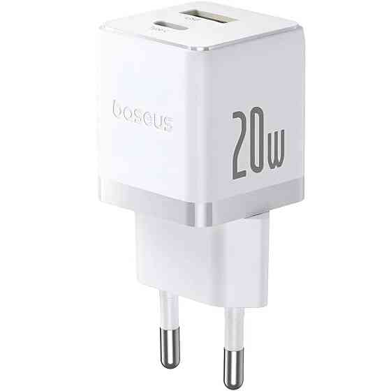 Мережевий зарядний пристрій Baseus Palm Fast Charger C+U 20W EU Moon White Одеса