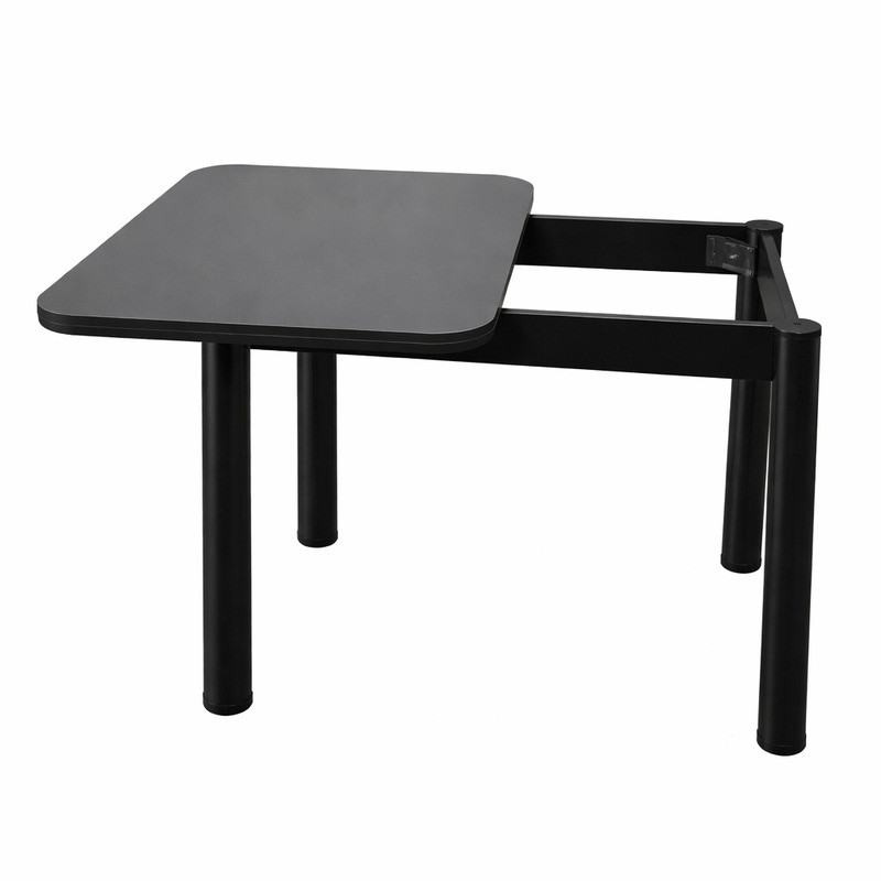 Обеденный стол раскладной LION Нота черные ножки Антрацит 60x90/90x120 (LION-045132) Львов - изображение 5