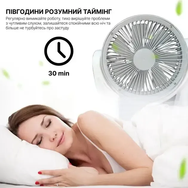 Вентилятор портативный 4в1 (6", солнечная панель, 2 LED лампы, 2 скорости, 6Вт, USB, 3.2V/4000 мАч) Коломия - фото 4