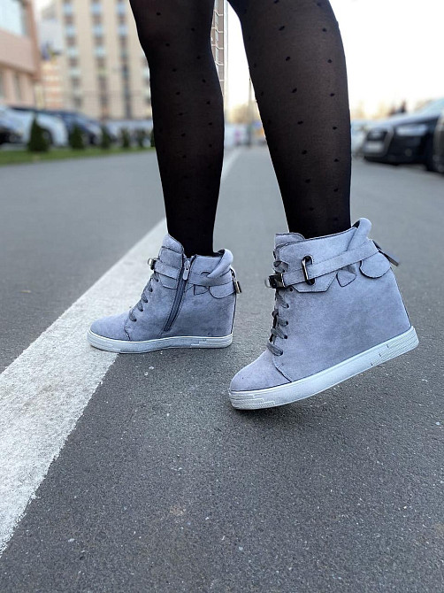 Снікерси жіночі Gofc сірі еко-замша 40р. (KLS-103-9) Коломыя - изображение 8