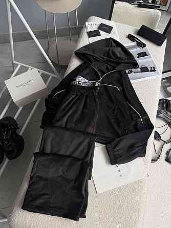 Женский утепленный велюровый костюм двойка на меху Черный, 42/46 Одесса