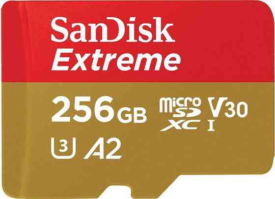 Картка пам'яті MicroSDXC 256 GB C10 UHS-I SanDisk Extreme V30 U3 R190/W130MB/s + SD (SDSQXAV-256G-GN6MA) 256 Харьков