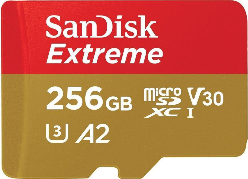 Картка пам'яті MicroSDXC 256 GB C10 UHS-I SanDisk Extreme V30 U3 R190/W130MB/s + SD (SDSQXAV-256G-GN6MA) 256 Харьков - изображение 1