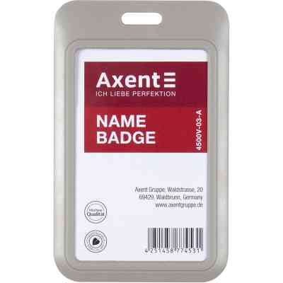 Бейдж Axent слайдер вертикальний, 54х85мм , теплий сірий (4500V-03-A) Вінниця