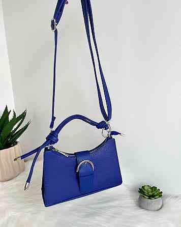 Стильная сумочка клатч багет женская молодежная яркая Турция Крохатушка одяг Синий Киев