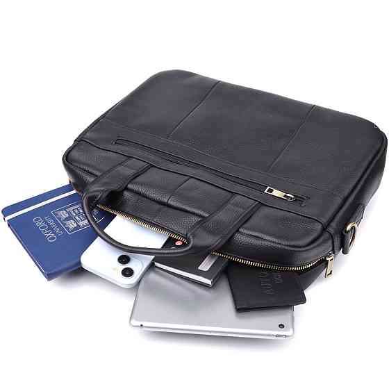 Портфель для чоловіків з натуральної шкіри Vintage 23041 Чорний Київ