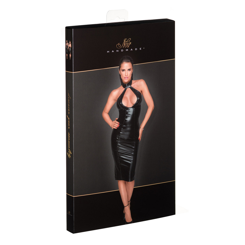 Платье Noir Handmade с глубоким декольте и декоративными лентами, чёрное, XL. Sex Aura Киев - изображение 3