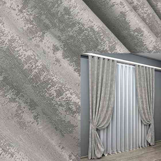 Комплект готових штор VR-Textil Жакард Sultan XO № 1124ш Світло-сірий 150х290 см 2 шт (33-0730) Київ