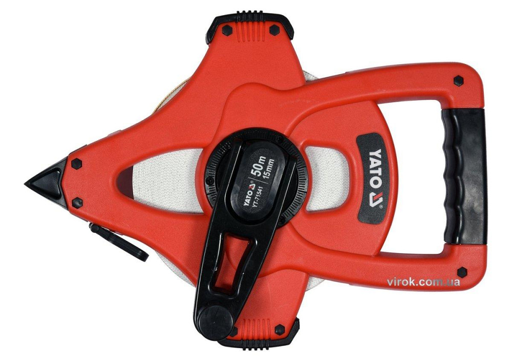 Рулетка геодезична скловолоконна YATO : L= 50 м x 15 мм, ручне змотування [10] Одеса - фото 1